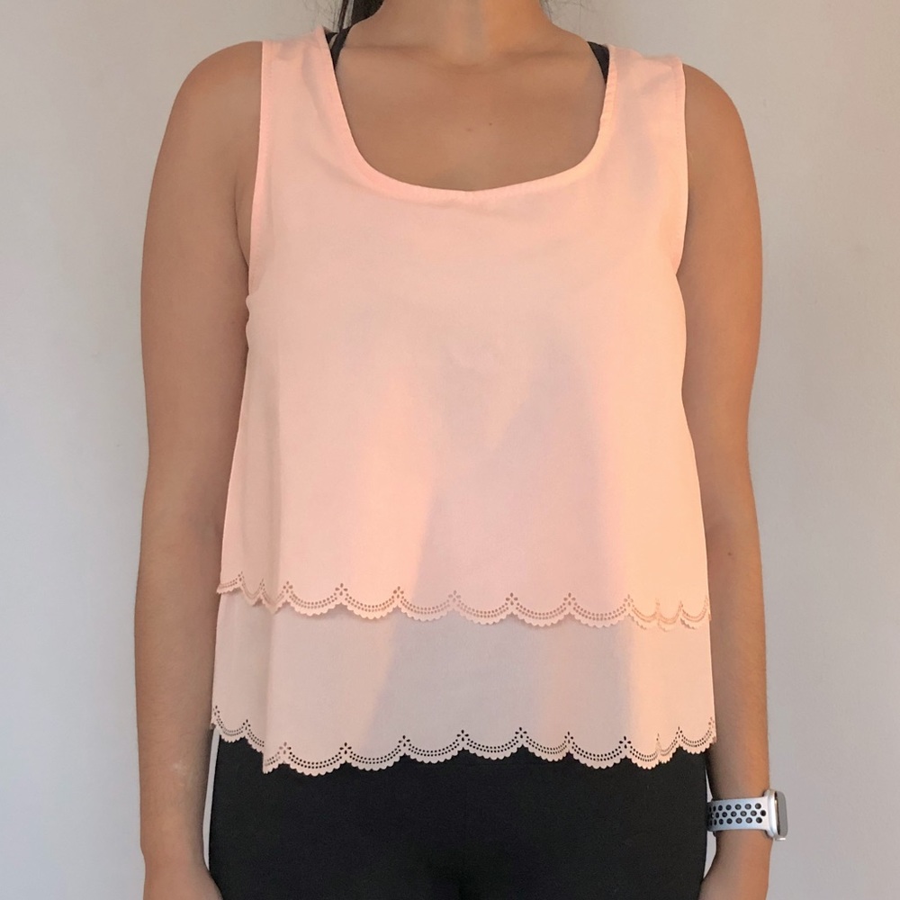 Faisca Blush pink top with scalloped detailing